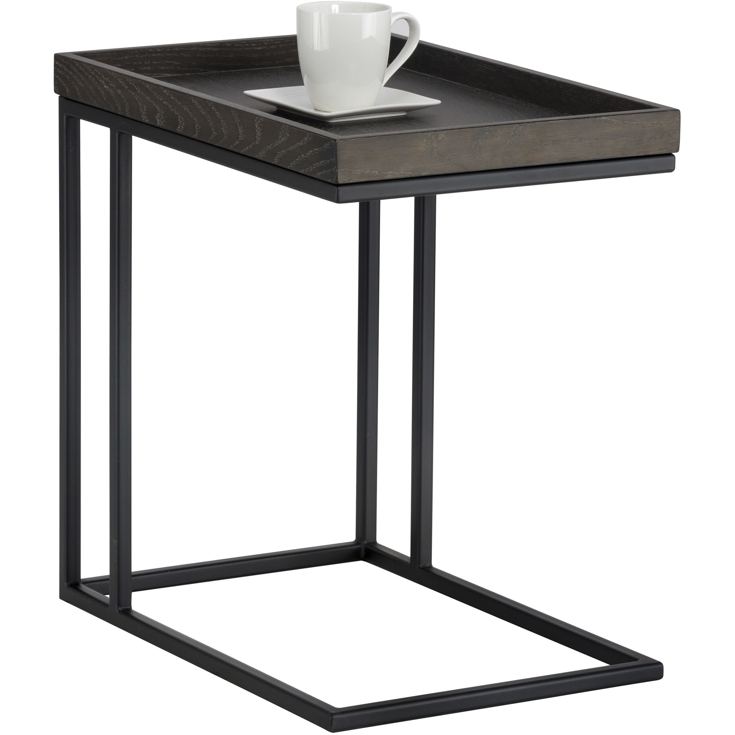 Arden 23.5 X 23.5 inch Black / Charcoal Grey Side Table, C-Shaped